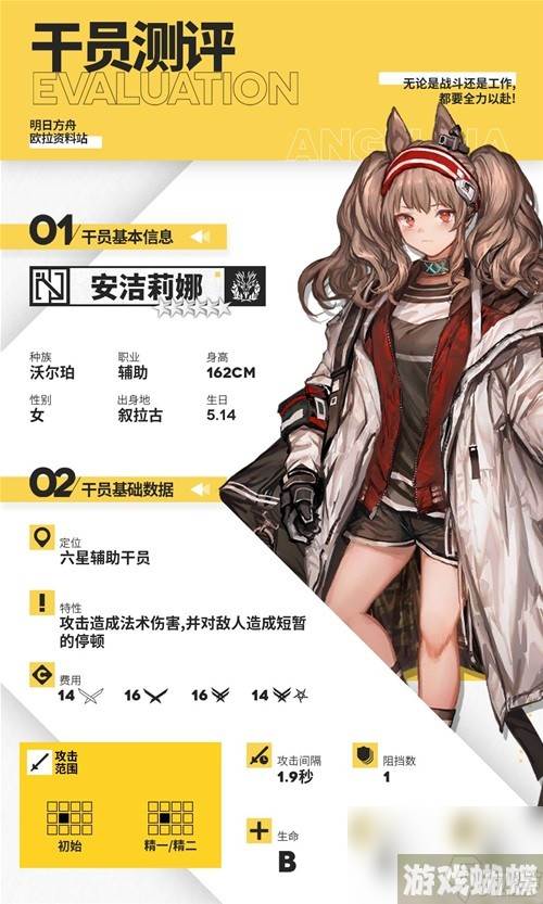 明日方舟辅助干员安洁莉娜测评 安洁莉娜值得培养吗